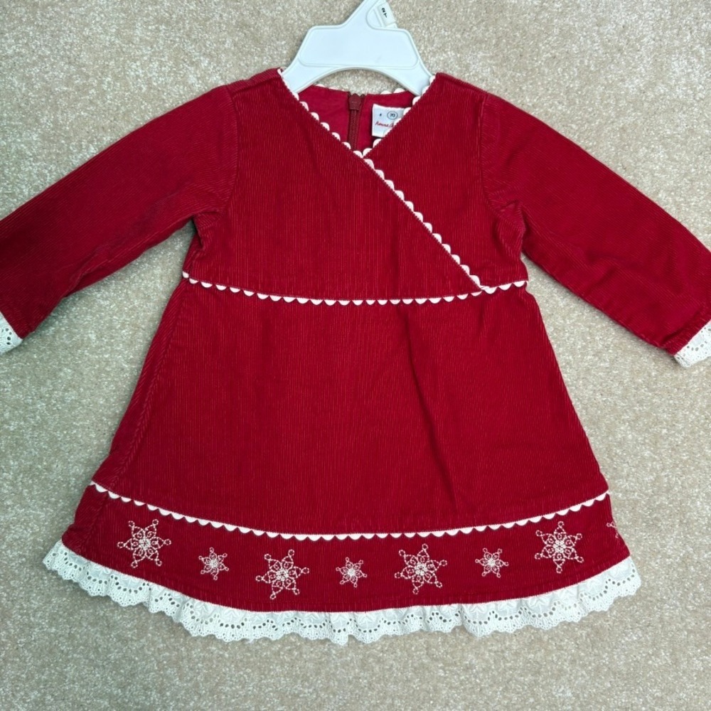 Hanna Andersson Red Christmas Dress Size 6-12 Months 70cm 6M 12M‎ Holiday